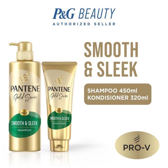 Pantene Sampo dan Kondisioner Anti Kusut Lembut dan Mudah Diatur Gold Series Pro-V Perawatan Rambut 450ml + 320ml / Pantene Shampoo Conditioner