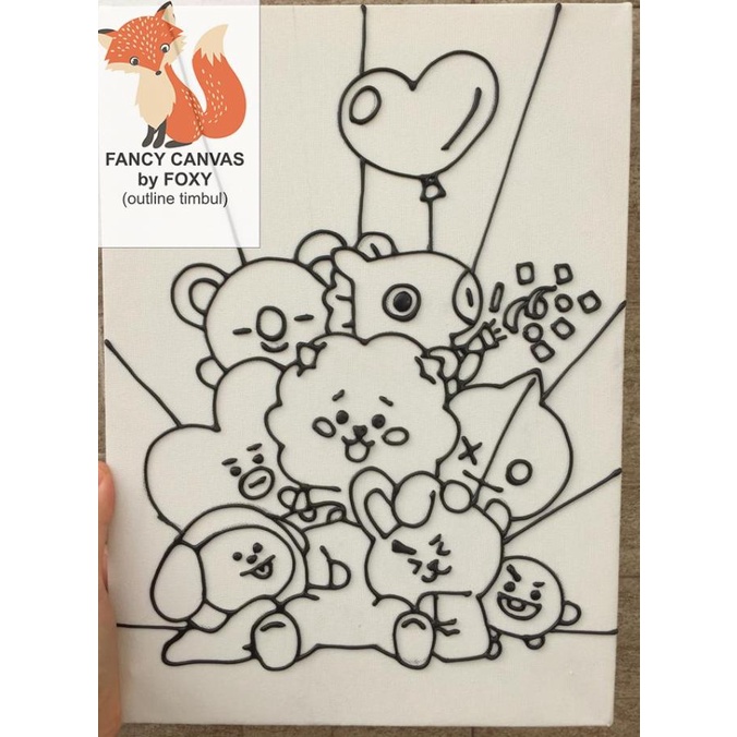 

kanvas lukis anak gambar BT21