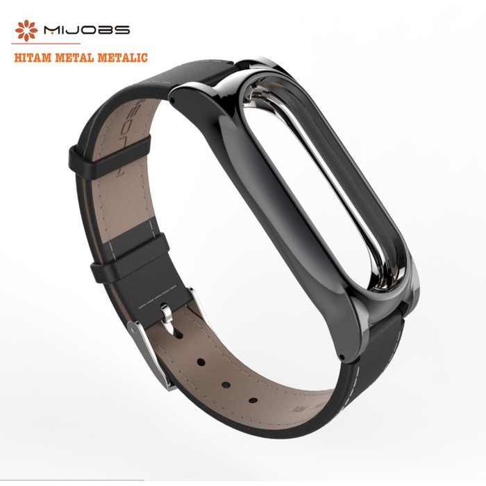 Mijobs Genuine Leather Strap-Gelang Tali Xiaomi Mi Band 2 Original