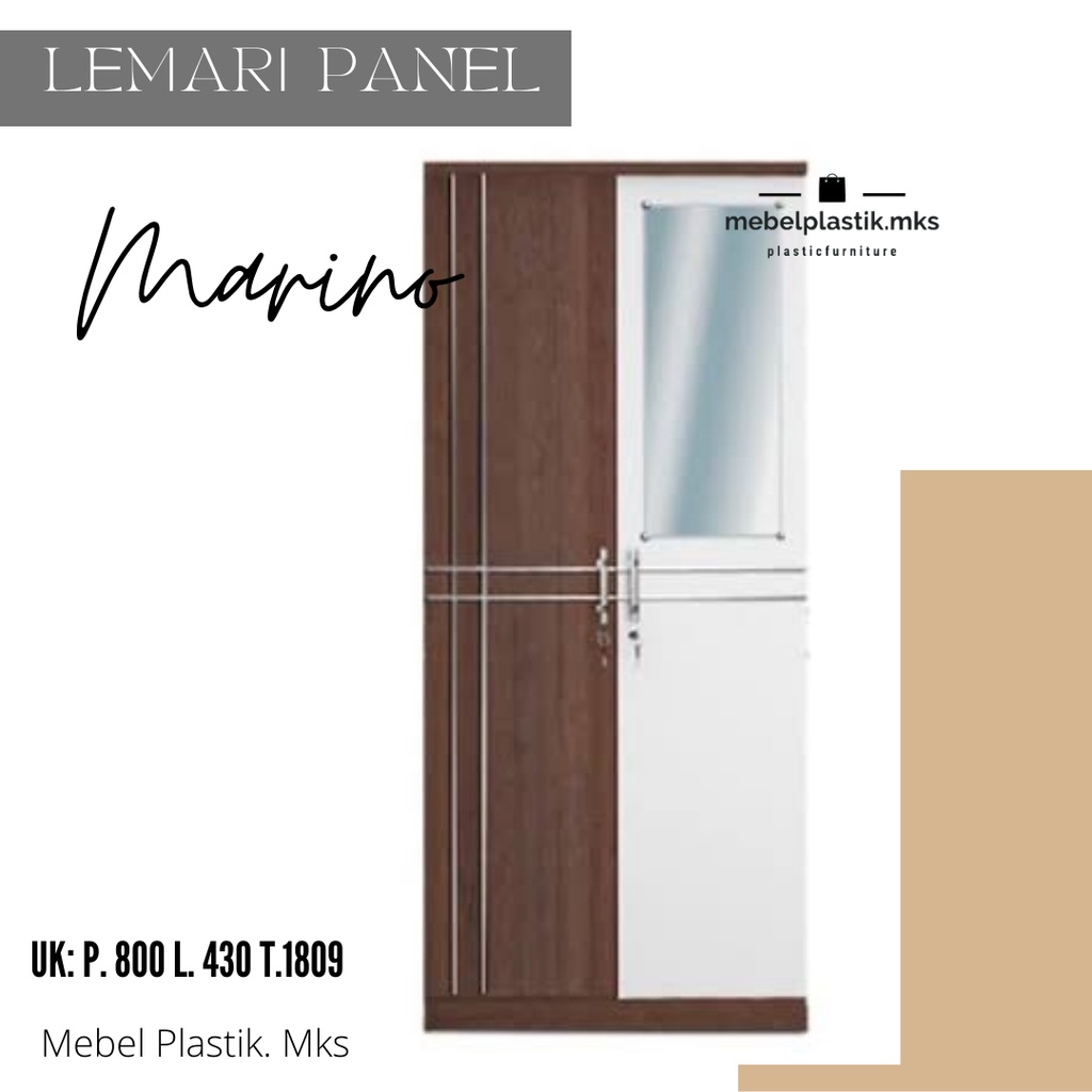 Lemari Baju Panel/ Lemari Pakaian/ Lemari Gantungan Olympic Marino 2 Pintu 3 Pintu Kaca