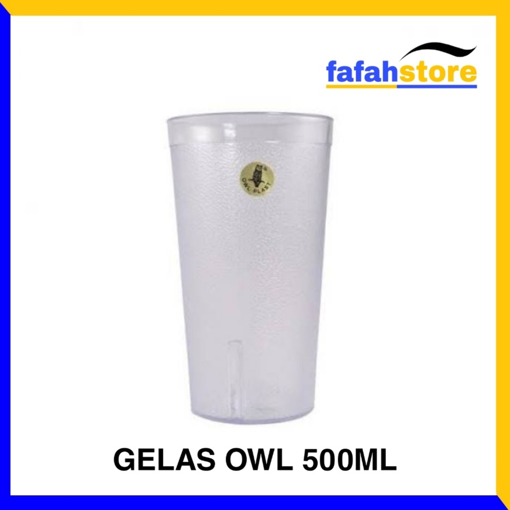Gelas akrilik owl 500 ml / Owl Food Court / gelas mika / gelas es teh / gelas cafe