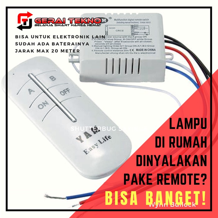Saklar - Perlengkapan Listrik - Saklar Broco Saklar Perangkat Listrik Wireless Remote Control 220V