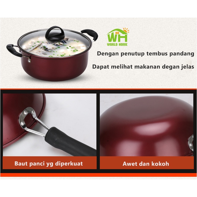 Panci Teflon Set Wajan Penggorengan Teflon Set isi 3 Pcs Panci Teflon 3 Set TG-5