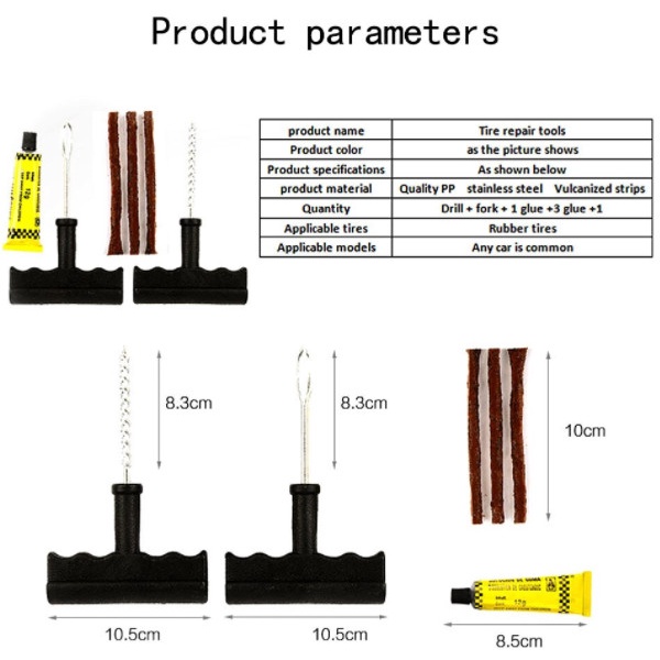 Tyre Repair Kit -  Set Tambal Anti Ban Mobil Motor Tubeless - Bocor  -Kempes