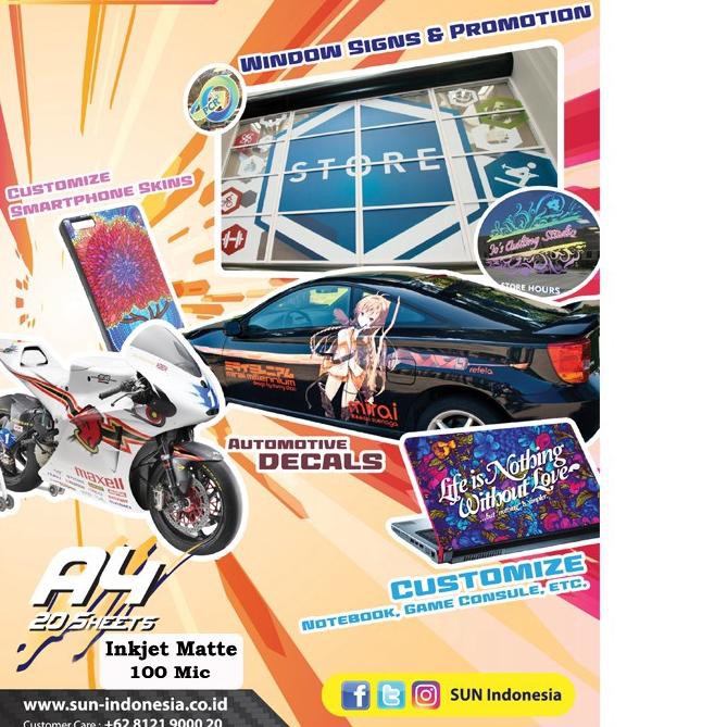 

zdw-352 SUN SP - STICKER VINYL INKJET MATTE 100 MICRON A4 ..