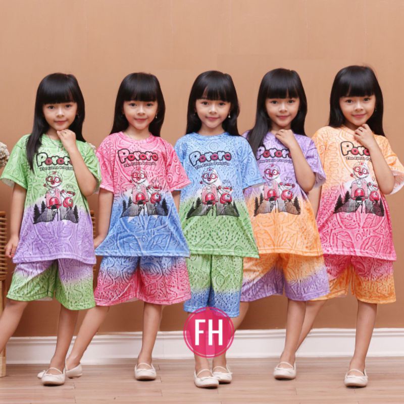 Setelan Kaos Karakter Anak Cewek-Cowok Umur 2-7 Tahun