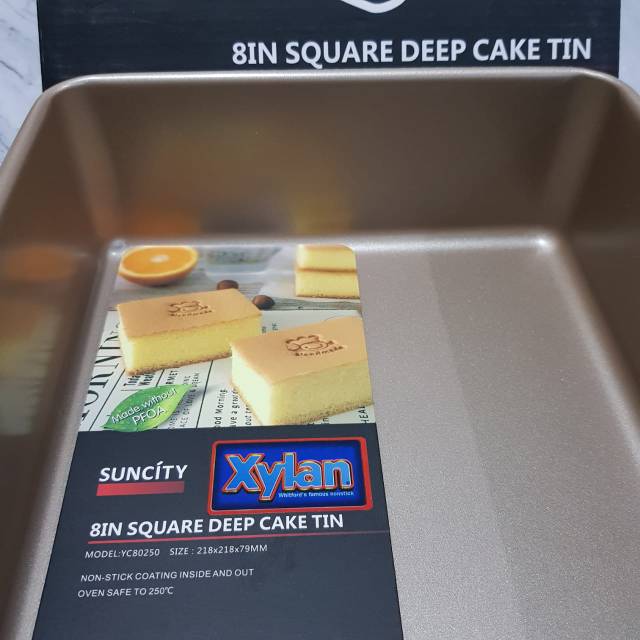 Loyang suncity square kotak 8&quot; uk 21.8x21.8x 7.9 cm baking pan kue roti anti lengket