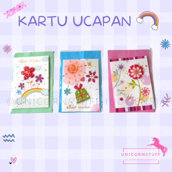 Kartu Ucapan Ulang Tahun Unicorn Gift Card Anak Perempuan Cewek Cowok