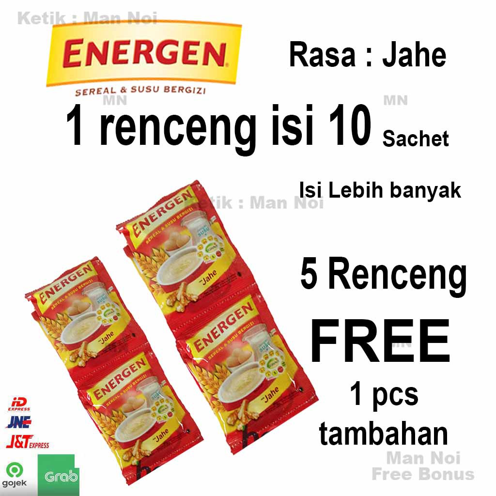 

Energen Jahe Pouch 10 Sachet @30 Gr.FREE BONUS.Tangerang