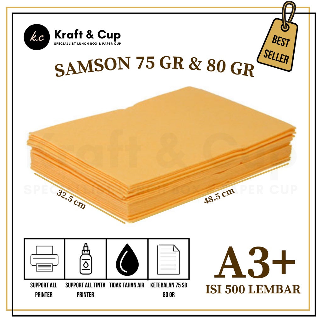 

Kertas Coklat A3 Plus Samson isi 500 lembar / Kertas Samson A3 Plus