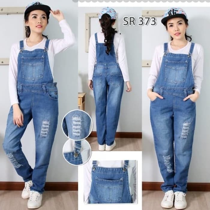 MR BAJU CELANA KODOK JUMPER JUMPSUIT OVERALL JEANS RIPPED RIP PRIA WANITA