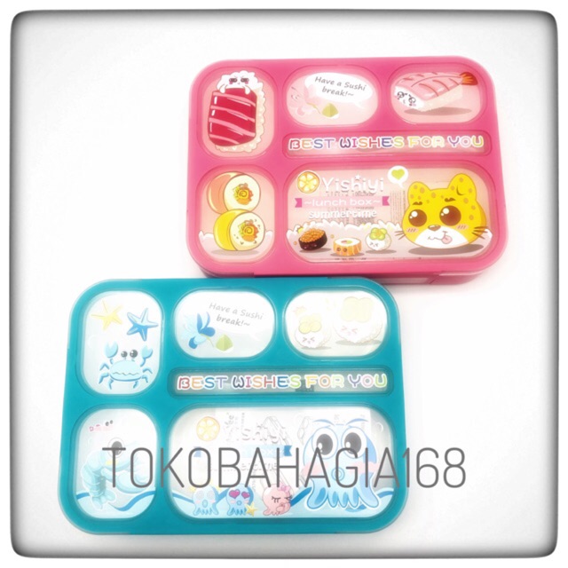 ITEM 589 LUNCH BOX Kotak Makan YOOYEE kotak bekal sekat 6 Anti Bocor