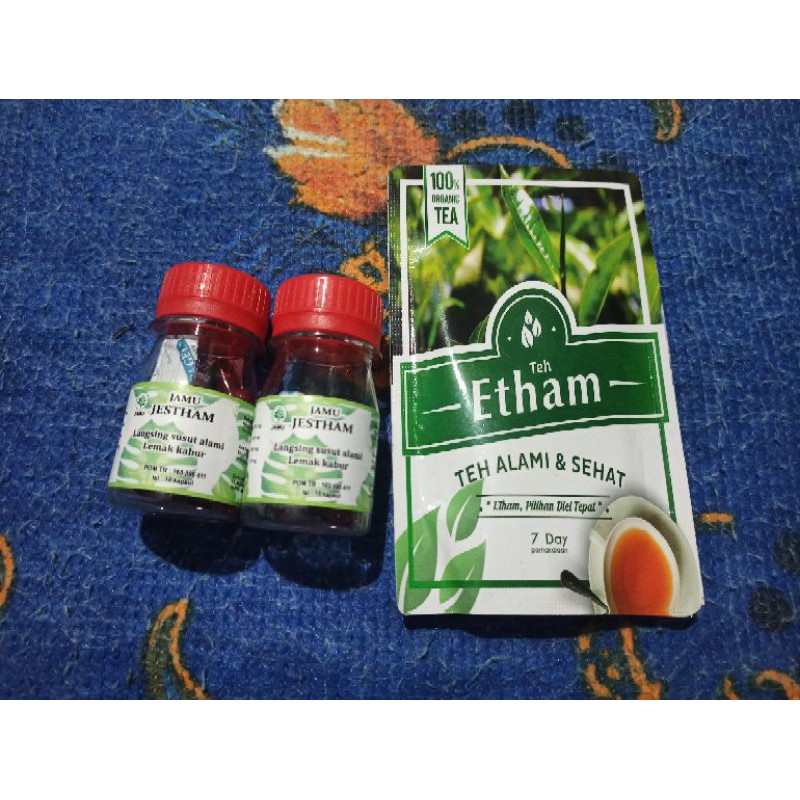 Paket Diet Jestham (2 botol Jamu langsing isi 10+ Teh 7day)