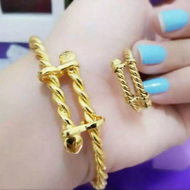 Xuping - Gelang tambang free cincin asli berlapis emas 24k gold