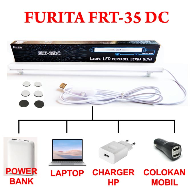 FURITA LAMPU LED USB / Lampu Belajar LED / MAGIC LAMP Strip USB Panjang Portable / USB Lampu Neon / Lampu Neon Belajar FRT-35DC