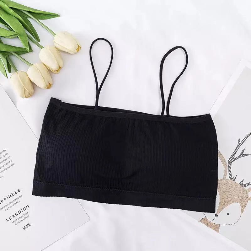 Bra Wanita Tanpa Kawat Bahan Halus Bra Simple Import Murah / Bra Kemben Tube Tali Tanpa Kawat-Bra-9 Hitam