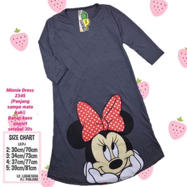 Gamis pineapple kids PNP gamis kaos minnie mouse