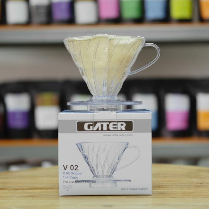 

[ COD ] GATER V60 Acrylic Coffee Dripper 02 KOMPLIT Kode 660