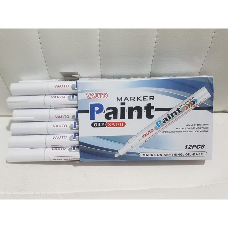 Spidol Ban Toyo Permanen Pewarna Cat Ban Paint maker  Permanent Warna Putih