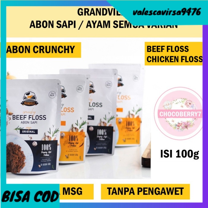 

⭐BISA COD⭐ ABON GRANDVILLE Abon Sapi Ayam 100g Chruncy Beef Chicken Floss 100 g - Ayam Original