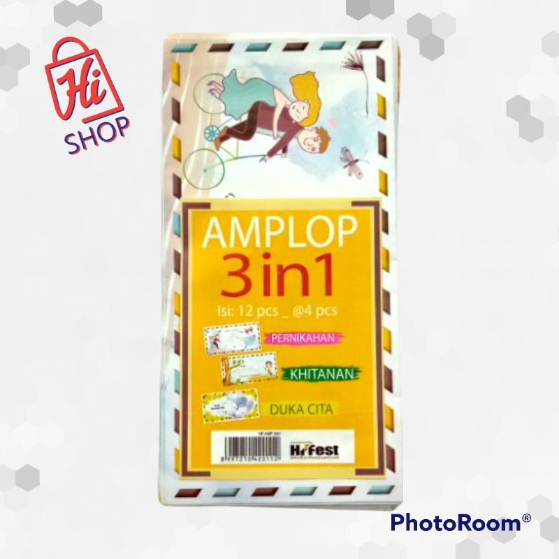 

Amplop 3in1 Pernikahan, khitanan & duka cita (harga/pack isi 12pcs)