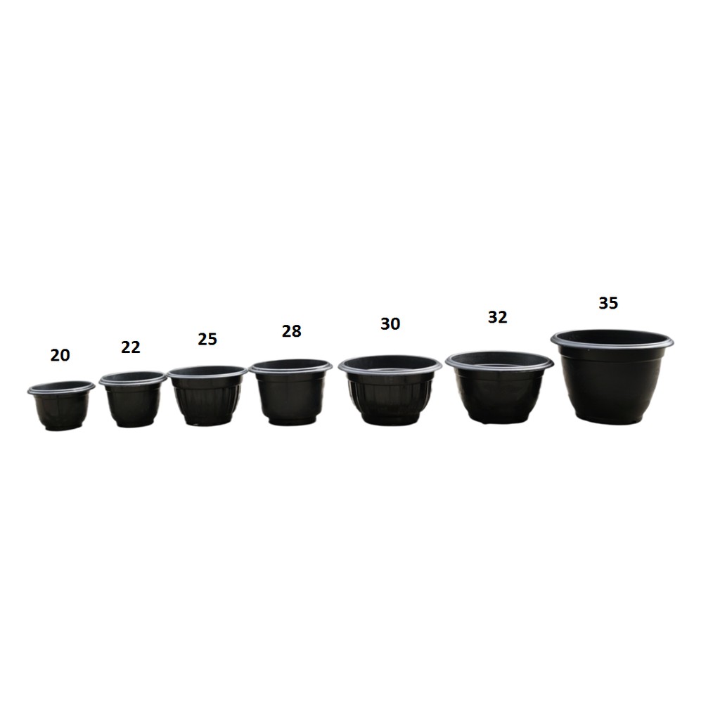 Pot Bunga Hitam 25 Belimbing | Pot Plastik  Hitam 25cm | Pot Tanaman Plastik 25cm