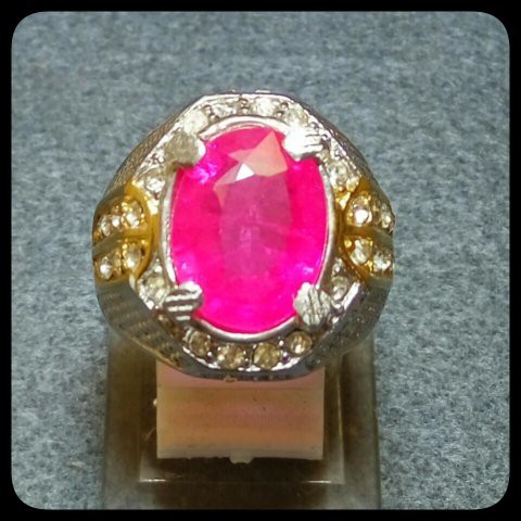 CINCIN BATU AKIK PERMATA DIAMOND CUT RED PINK RUBY HIGH QUALITY UP TO 9 MOHS WOW... BIG SIZE STANDAR