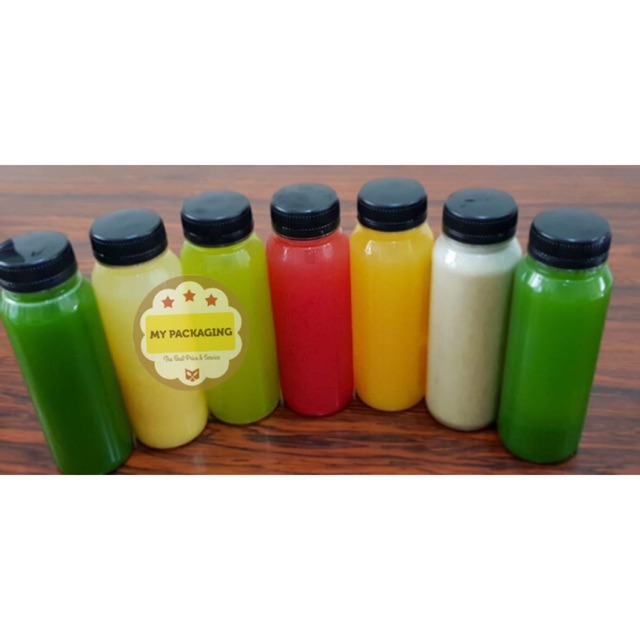 Botol plastik kale 250ml TEBAL + Tutup (harga per pack isi 10 botol)