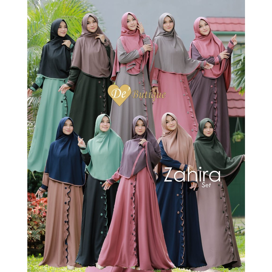 GAMIS SET HIJAB ZAHIRA BY DE BUTIQUE/ GAMIS ITY CREPE/ GAMIS SET SYARI/ GAMIS SET ITY CREPE