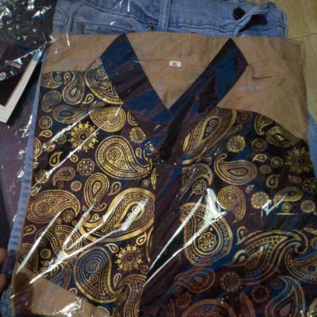 Bswart Batik Hrb026 Kenongo Hem Pendek Padi Pekalongan M L Xl Batik Pria Murah Modern Grosir