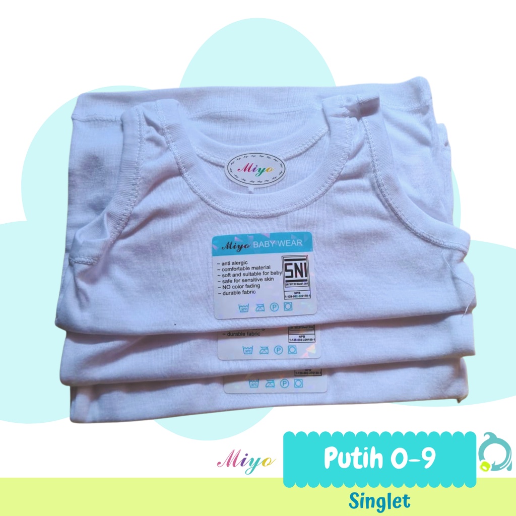 LIBBY | VELVET | FLUFFY | MIYO Singlet / Kaos Dalam Baby Size Newborn (1 pcs)