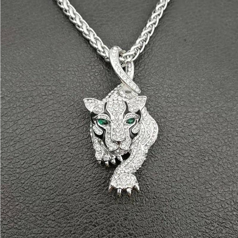 Kalung Liontin Hewan Singa Cheetah Warna Emas Untuk Pria