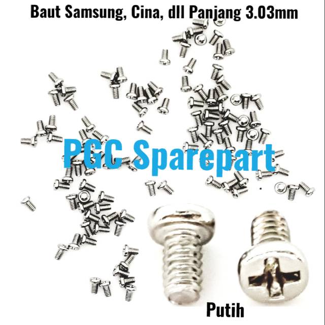 Baut Plus Bunga - Panjang 3mm untuk Samsung Cina OP Vivo Xiaomi Sony LEN Zenfone Advan dll