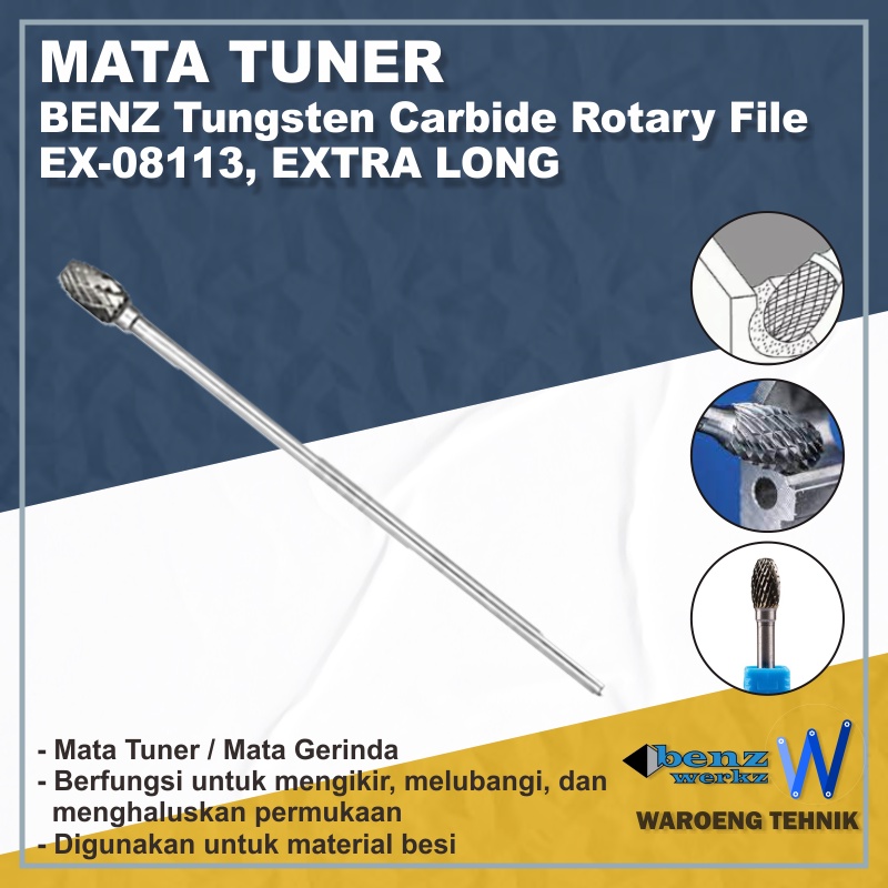 

Mata Tuner Tungsten Carbide Rotary File EX08113 (Extra Long) TRF0139
