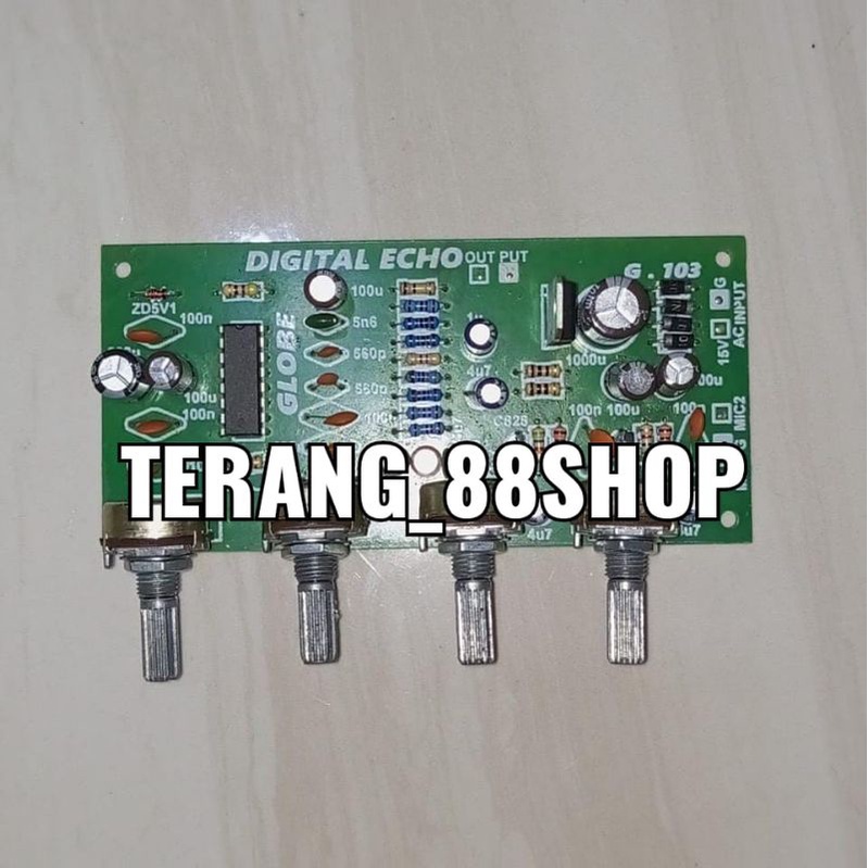 KIT SUPER DIGITAL ECHO TOEL 12V TRANSISTOR 2MIC PLUS REGULATOR G103 G-103 G 103 G-M3