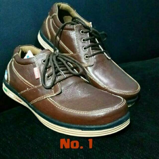 Sepatu kickers2 kulit casual pria