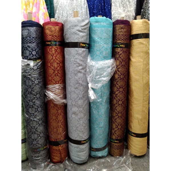 bahan kain songket semi palembang//Harga Per 1/5(0.5)mtr