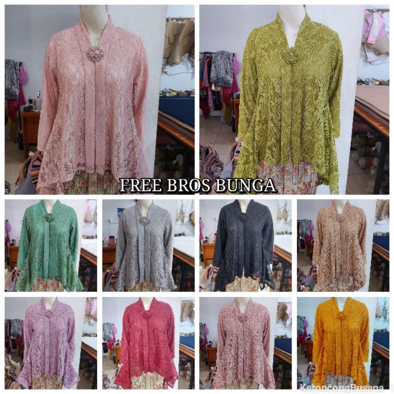 (BrW92/100) Kebaya Floy BROKAT WAKA std-jumbo KeroncongBusana