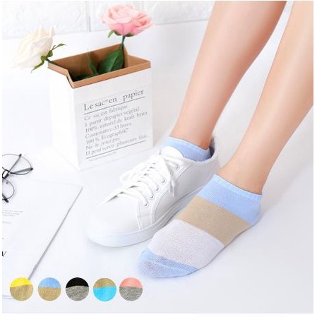 TJM KK218 Kaos Kaki Murah Motif 3 Warna Korea Import Ankle Cute Semata Kaki