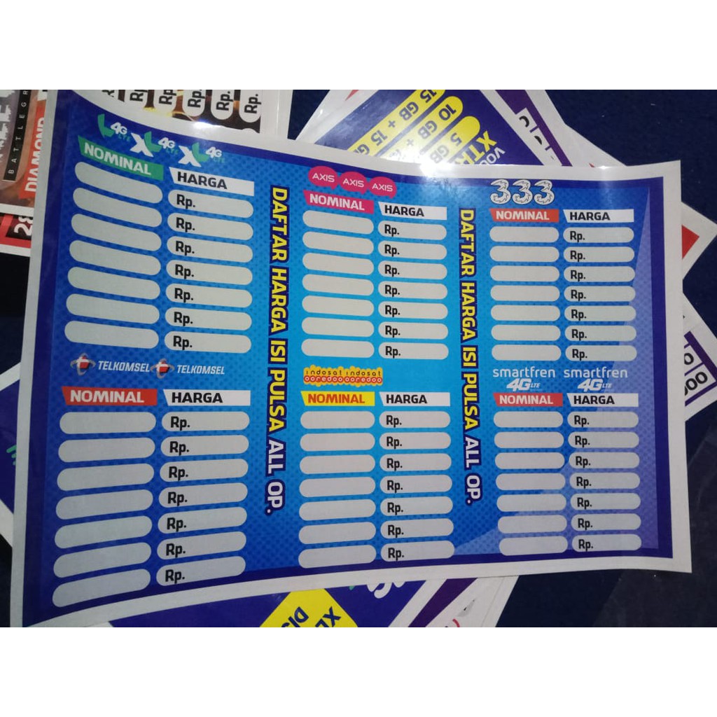 

Poster A3 Daftar Isi Pulsa Bisa Di Hapus SINARSHOPP AIZAHSHOP Bisa COD loh