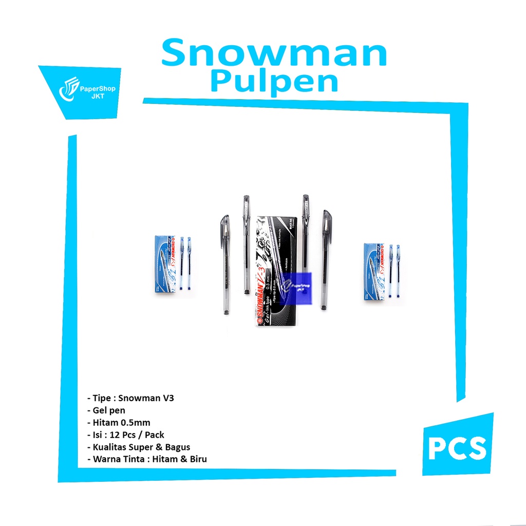 

SNOWMAN - Gel Pen V3 0.5mm - Lusin