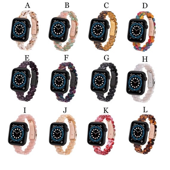 Strap Apple Watch Slim Resin Luxury Lady 38mm/40mm/41mm/42mm/44mm/45mm/49mm