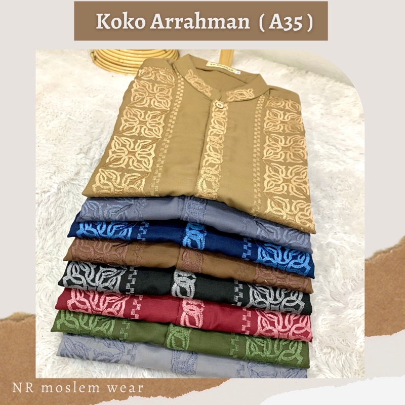 BAJU KOKO WARNA LENGAN PANJANG , KOKO PREMIUM ARRAHMAN kode A35