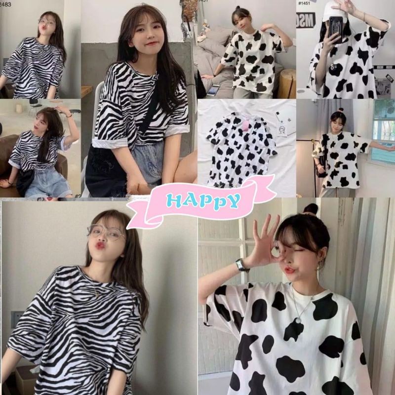 Cs KAOS OVERSIZE MOTIF ZEBRA , COW , LEOPARD