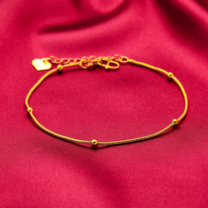 Gelang Rantai Klavikula Desain Ulat Phoenix Tail Bahan Kuningan Lapis Emas