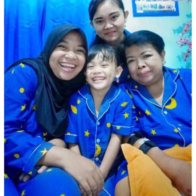 Piyama STARMOON NAVY bisa couple mom kids and family