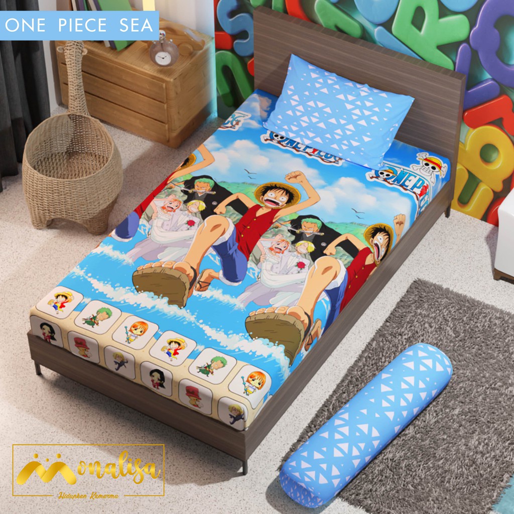 Monalisa Premium - Bisa Cod Original Sprei 120 Single Motif One Piece Wano Sea