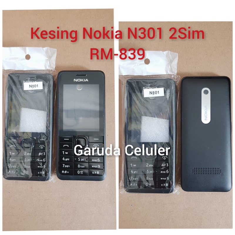Casing Kesing Nokia N301 301 RM-839 RM839 Depan Belakang + Keypad