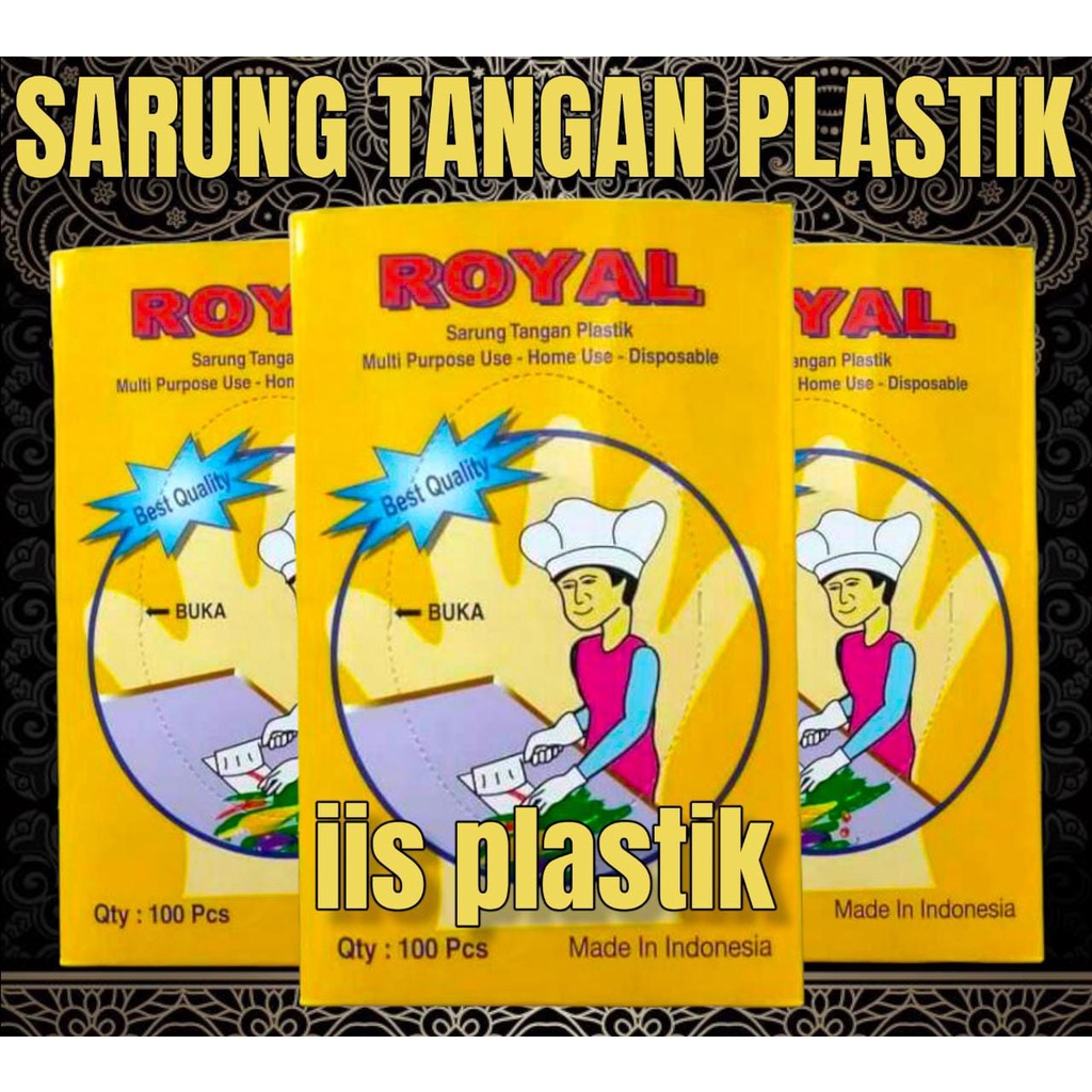 Sarung tangan plastik pelindung steril sekali pakai isi 100 pcs 50 pasang