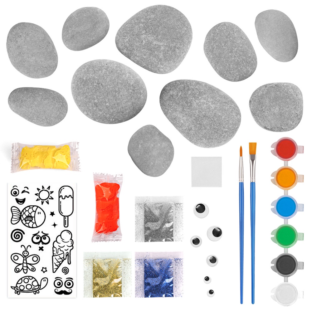 Mainan Edukasi Anak Sensory Play Painting Kit Paket Painting Stone Montessory Play